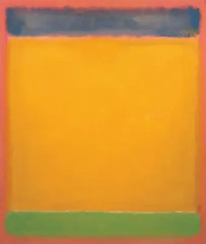 Blue, Yellow, Green on Red