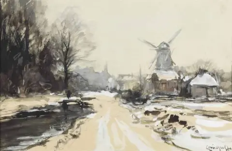 A Path Along A Canal In Winter