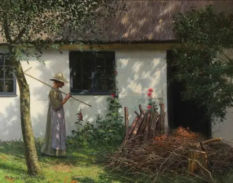 白色小屋前的女孩 1921