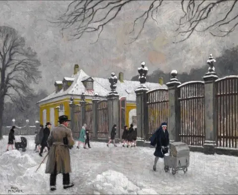 Ein Wintertag am Eingang zum Frederiksberg-Garten