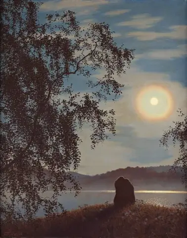 Mond reflektiert über Wasserszene aus Lidingo am Stadtrand von Stockholm 1