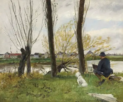 Taidemaalari joen rannalla 1893