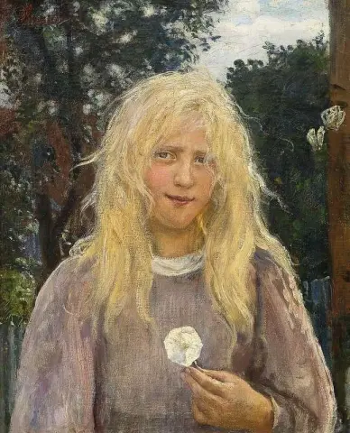 リネンの髪の少女 1890 年頃