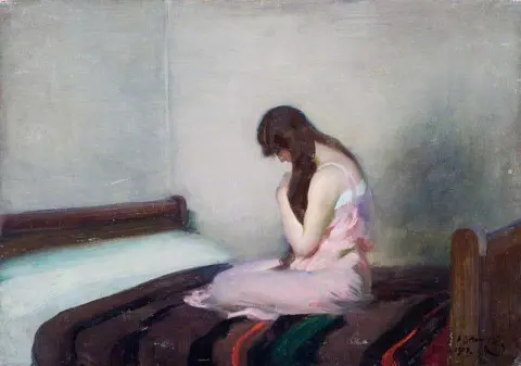 ベッドの上の少女 1917