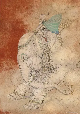 Nacht Die Geschichte von Hassan Al Bassri Der Auftritt von Scheich Abd Al-kadoes auf einem weißen Elefanten