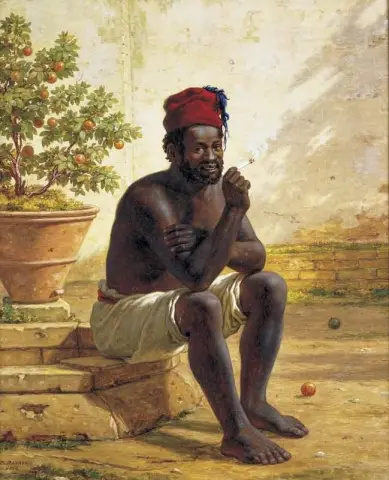 Um núbio sentado fumando um cigarro, 1846