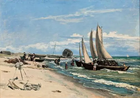 A praia em Skagen Vesterby