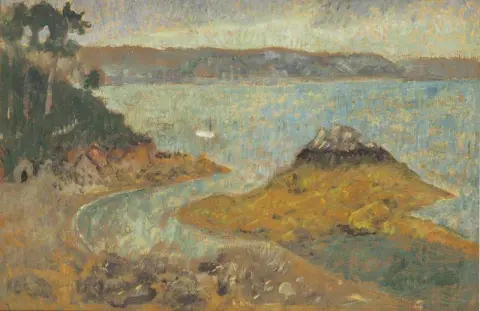 The Customs House on the Trieux and White Boat Ca. 1910