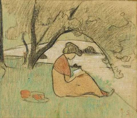 Marguerite Serusier Reading Near the River