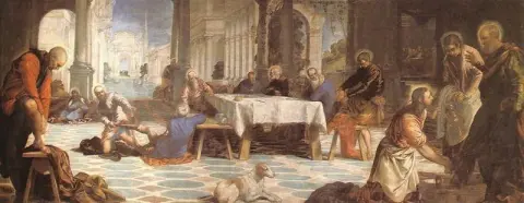 Le Christ Lavant Les Pieds De Ses Disciples