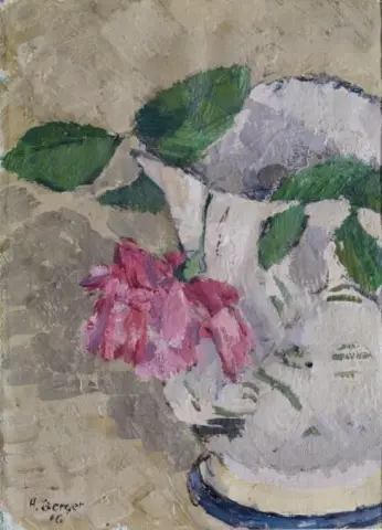 Natura morta con rosa appesa - (1916)