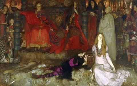 Näytelmäkohtaus Hamlet Act II:ssa Scene 2 1897