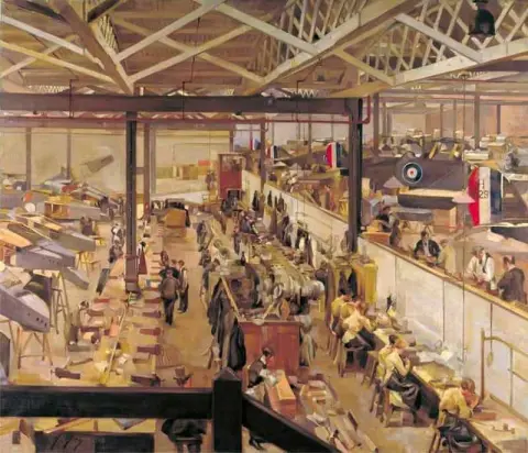 An Aircraft Assembly Shop Hendon 1918