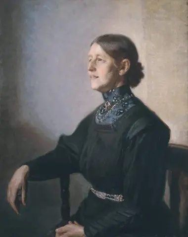 艺术家妻子画家安娜·安彻 (Anna Ancher) 肖像，1900 年初