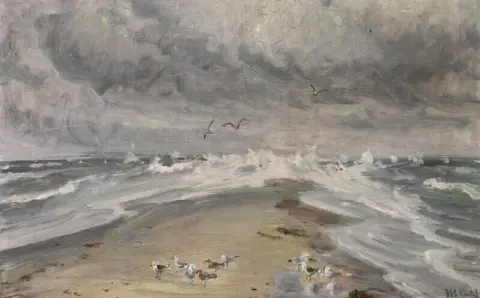 Grenen Skagen 暴风雨天气中的海鸥 1923