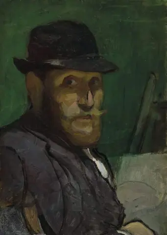 Autorretrato en caballete hacia 1892