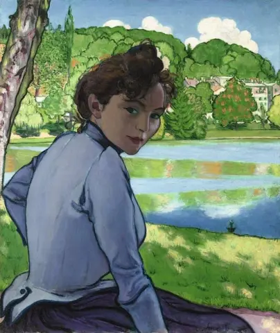 Mujer al borde del agua 1889