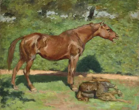 Yegua y su potro Ca. 1892-95