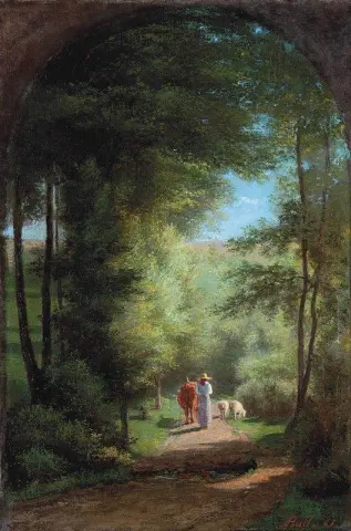 Het Begeleiden Van Een Koe Op Een Landpad