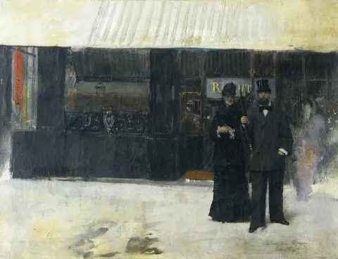 1882년 이전 보석상 앞의 커플