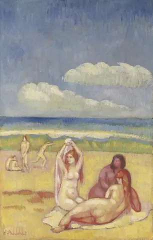 Bañistas en la playa Ca. 1896