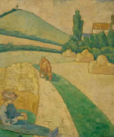 Chemin De Bretagne con cuidador de vacas 1890