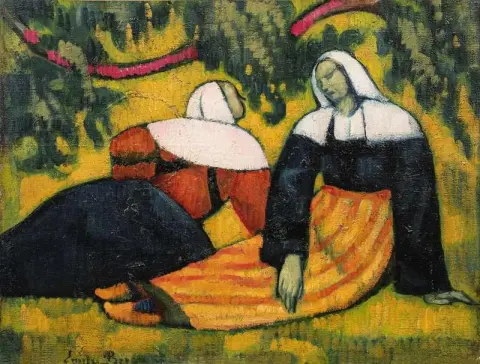 Dos mujeres bretonas en el campo 1936