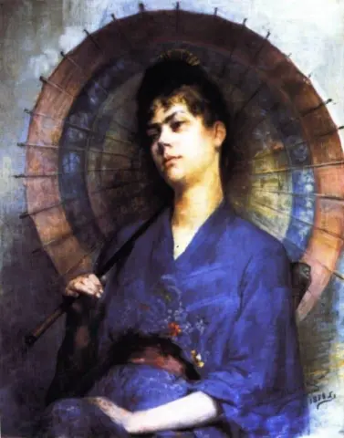 Mujer con sombrilla japonesa 1888