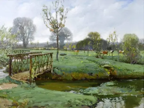 Paesaggio Del Prato Con Le Mucche