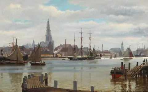 Harbor Scenery From Antwerp 1878