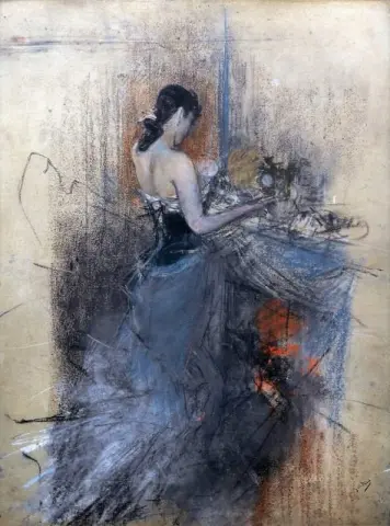 Junto a la chimenea Ca. 1883
