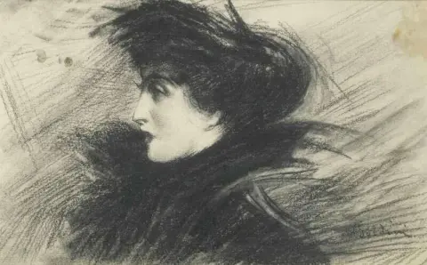 丽娜·卡瓦列里 (Lina Cavalieri) 的肖像，约 1901-02