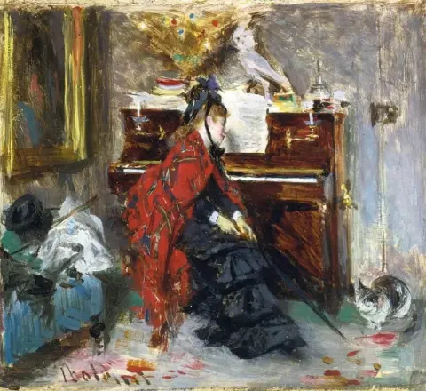 弹钢琴的女人 1870