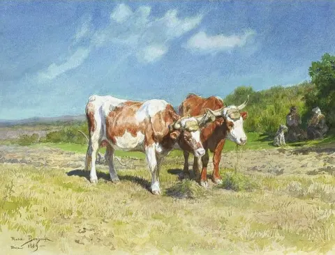 Коровы под ярмом 1889