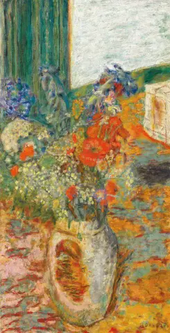 陶瓷盆中的花朵或室内田野花朵，约 1939 年