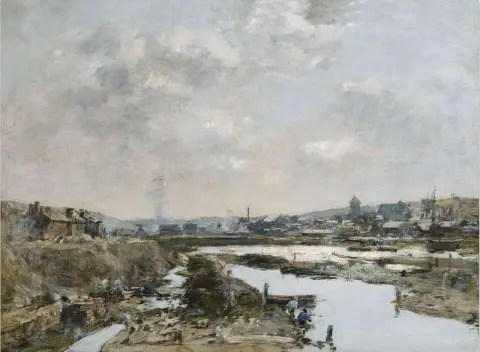 Fecamp. 건설중인 항구 1883