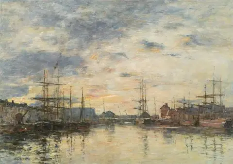 Fecamp 더 베이슨 앳 선셋 1894