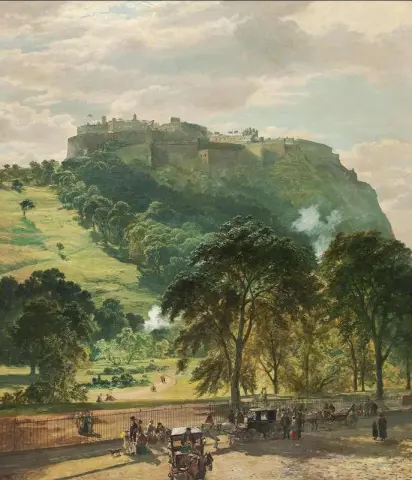 Эдинбургский замок с Принсес-стрит, около 1862 г.