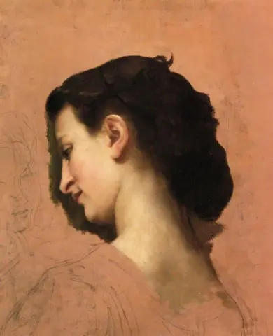 年轻女孩头部研究 1860-70