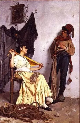 Tessitura di reti da pesca 1893