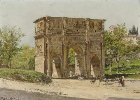 Arco Di Costantino Roma Пастух возле арки Константина Рим