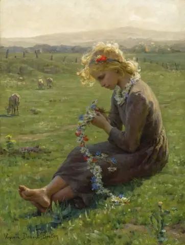 Маленькая девочка. Гирлянда из полевых цветов 1892