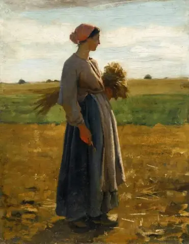Молодая женщина в полях 1864 или 1866 гг.