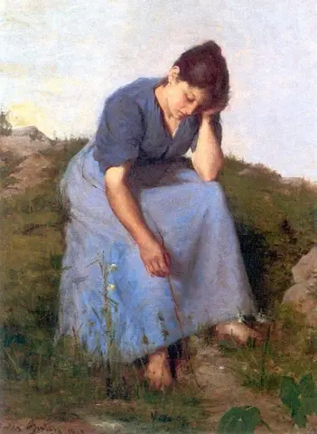 田野里的年轻女子 1889