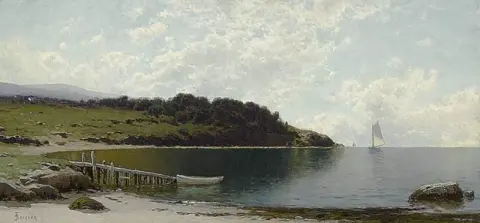 Zeilboten langs de kust