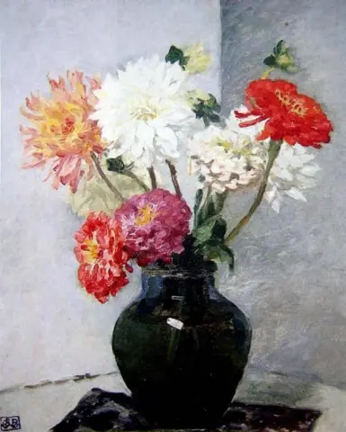 Een Vaas Met Dahlia's