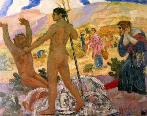 Amymone gered door Poseidon, ca. 1926