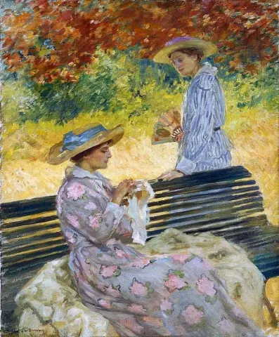 花园长凳，约 1915 年