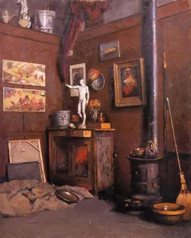 工作室内部或带炉灶的工作室内部 1872-74