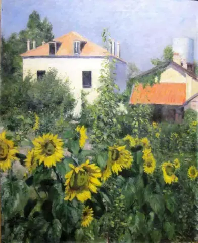 Jardim de girassóis em Petit Gennevilliers Ca. 1885